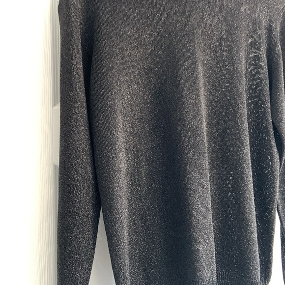 Cache sheer black sparkly long sleeve pullover size   Medium - Picture 3 of 5